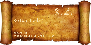 Kolba Leó névjegykártya
